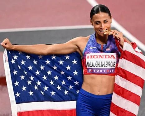 The American sprinter clocks quickest female 400m in fourty years to claim championship title